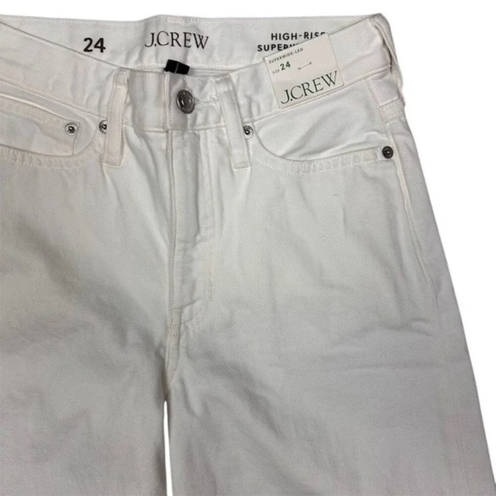 NWT J. Crew Women's High-Rise‎ Superwide-Leg Jeans White Size 24 Preppy